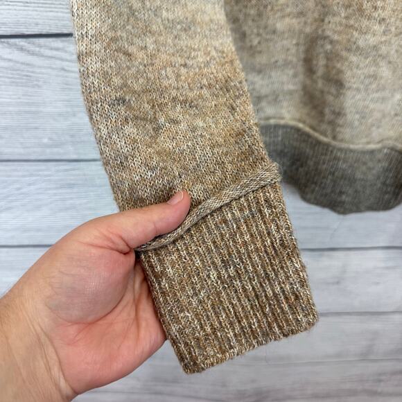 Westbound Women's Tan Gray Mock Neck Wool Blend Sweater Size Medium Petite - Picture 3 of 8